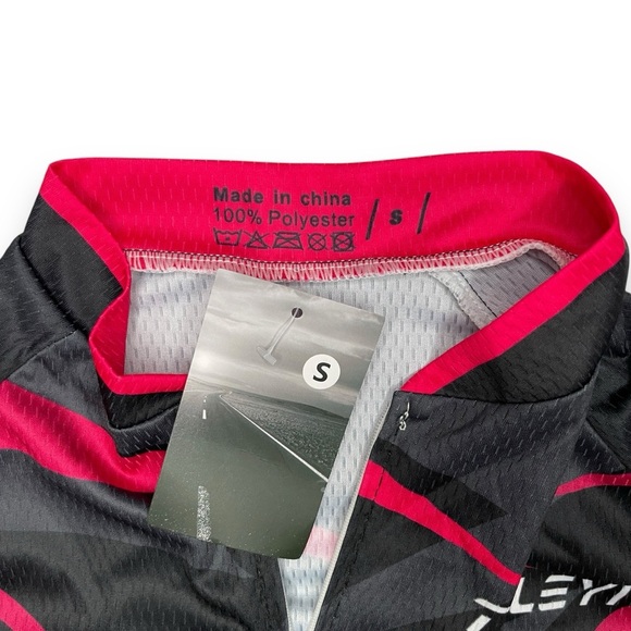 NWT Women’s Cycling Short Sleeve Shirt Bicycle Jersey Zip-up Mesh Back Pockets - Picture 6 of 10